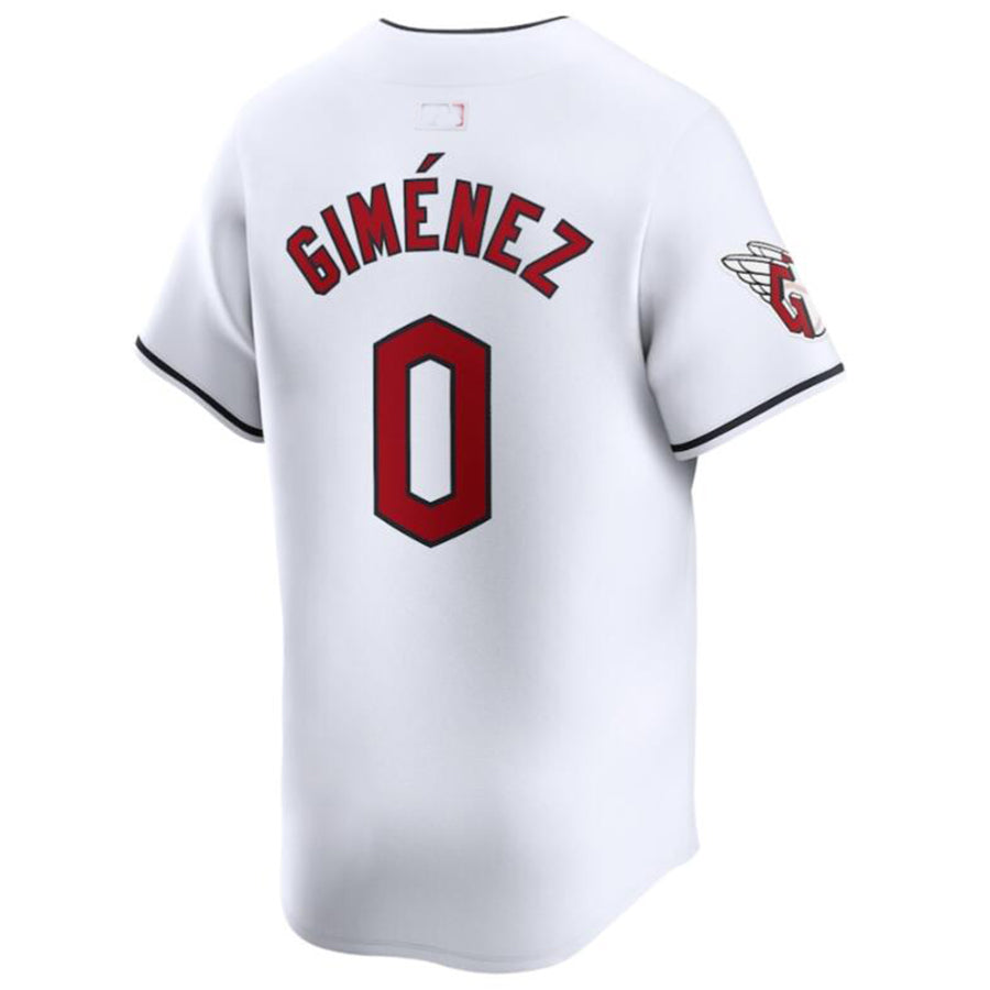 C.Guardians #0 Andr��|s Gim��|nez Player White Home Replica Game Baseball Jerseys