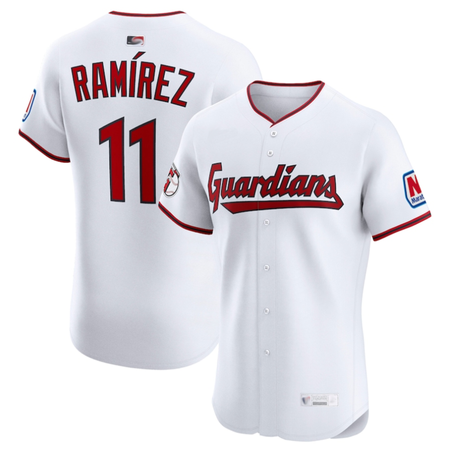 C.Guardians #11 Jose Ramirez Player White Home Limited Elite Baseball Jerseys