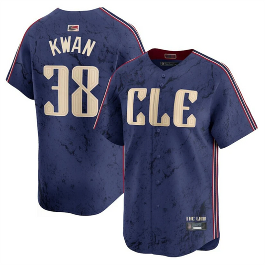 C.Guardians #38 Steven Kwan Player Navy City Connect Limited Baseball Jerseys
