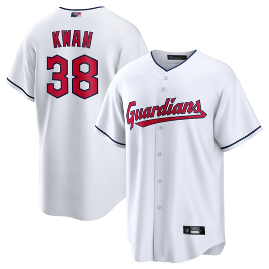 C.Guardians #38 Steven Kwan Player White Home Replica Baseball Jerseys