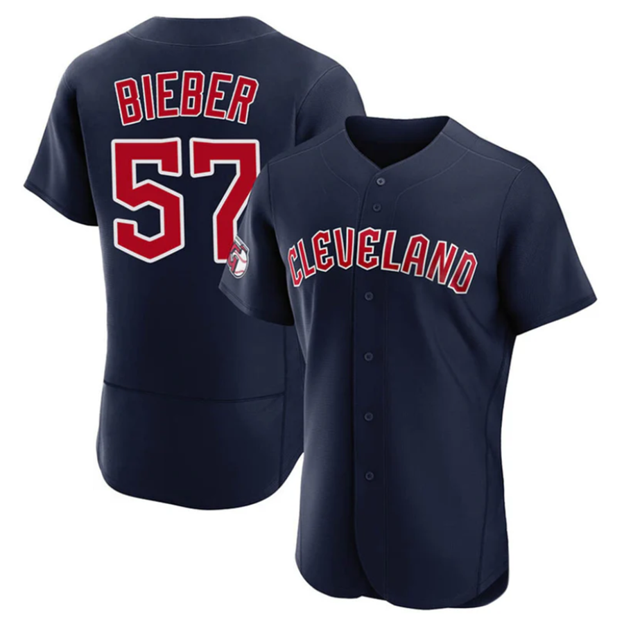 C.Guardians #57 Shane Bieber Player Gray Home Limited Elite Baseball Jerseys