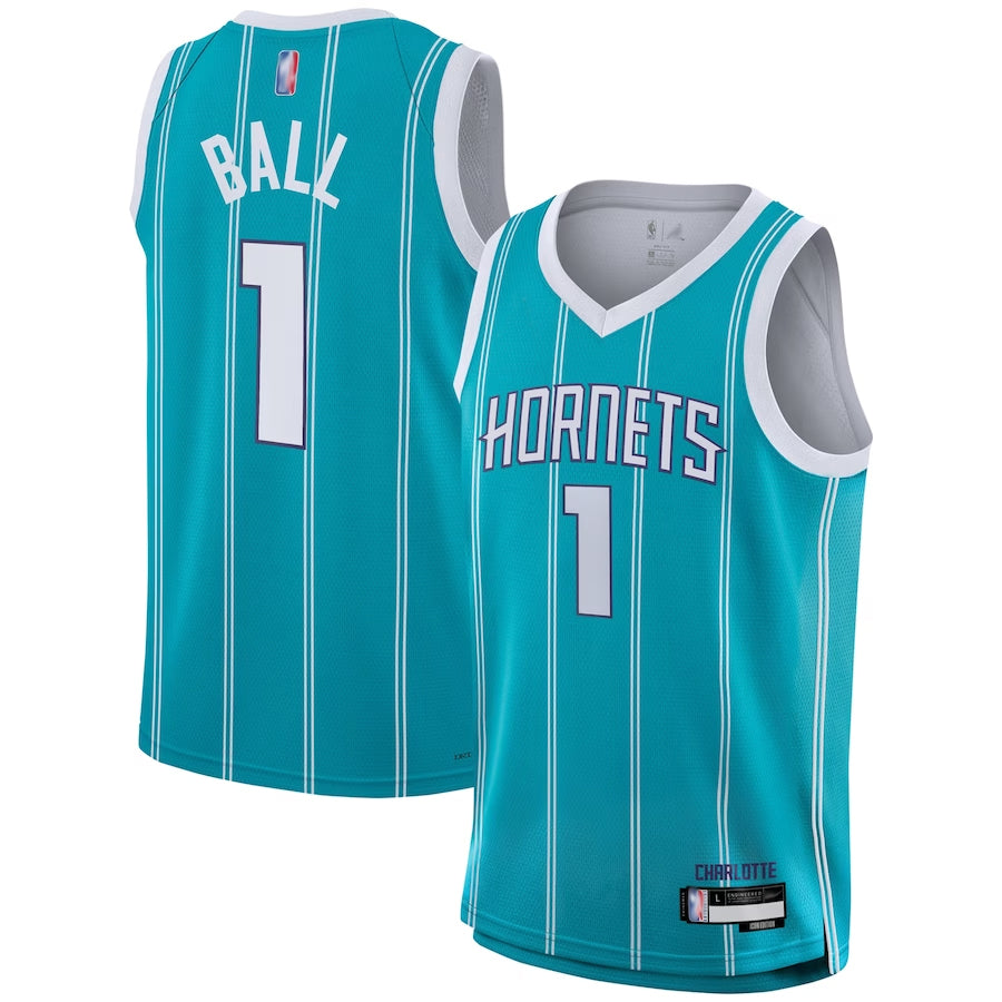 C.Hornets #1 LaMelo Ball Player Teal Swingman Icon Edition Basketball Jerseys
