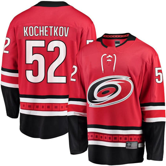 C.Hurricanes #52 Pyotr Kochetkov Player Fanatics Alternate Breakaway Red Hockey Jerseys