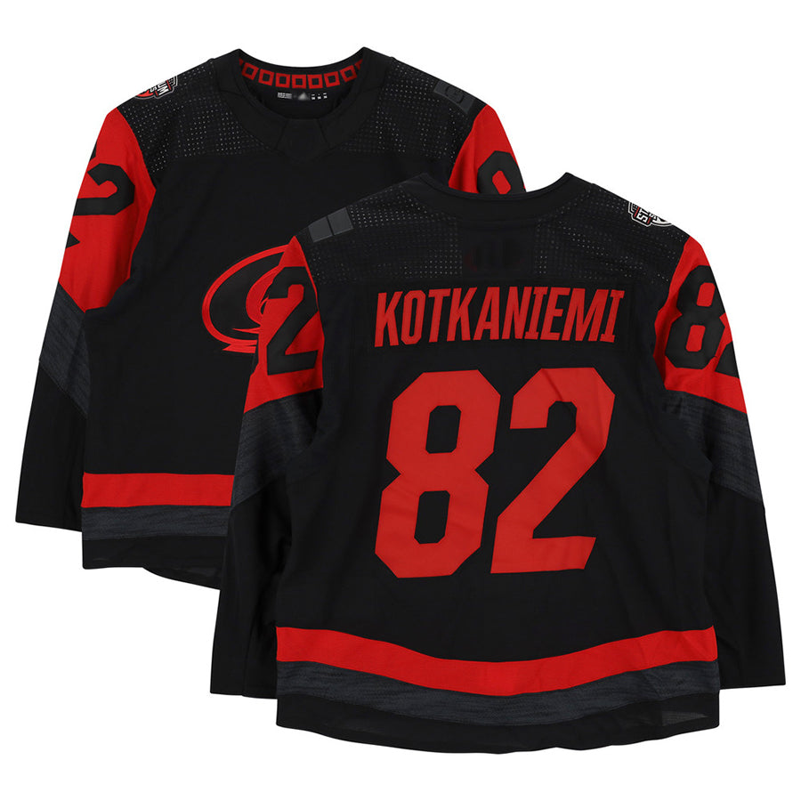 C.Hurricanes #82 Jesperi Kotkaniemi Player Fanatics Black Breakaway Hockey Jerseys