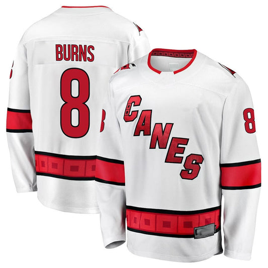 C.Hurricanes #8 Brent Burns Player Fanatics Away Premium White Hockey Jerseys