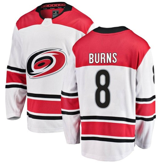 C.Hurricanes #8 Brent Burns Player Fanatics White Away Breakaway Hockey Jerseys