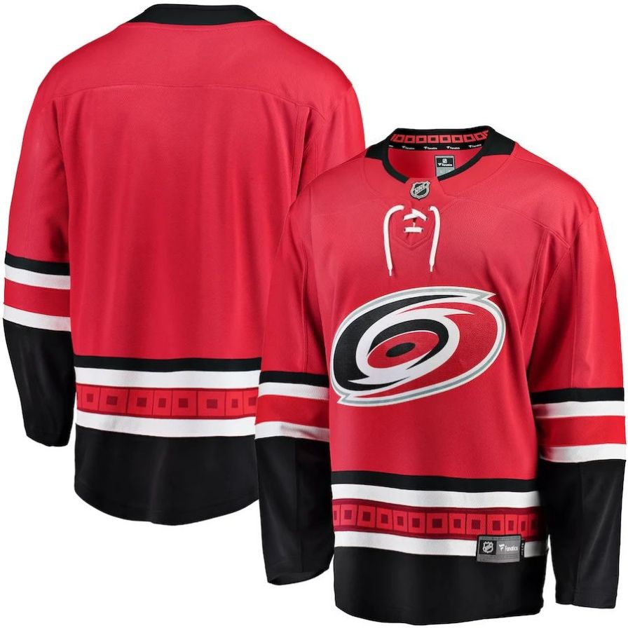 C.Hurricanes Blank Player Fanatics Alternate Breakaway Red Stitched Hockey Jerseys