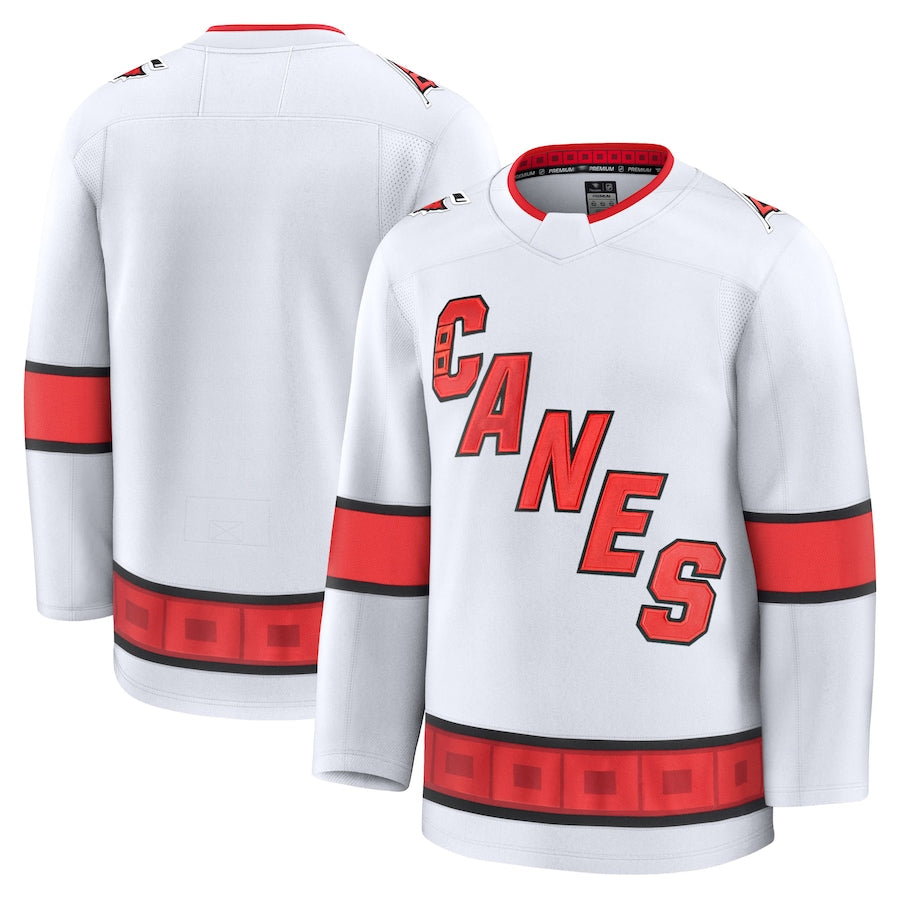 C.Hurricanes Blank Player Fanatics Away Premium White Hockey Jerseys