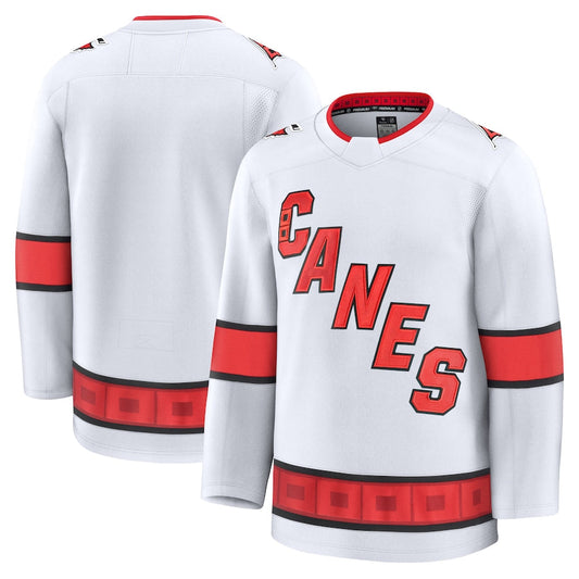 C.Hurricanes Blank Player Fanatics Away Premium White Hockey Jerseys