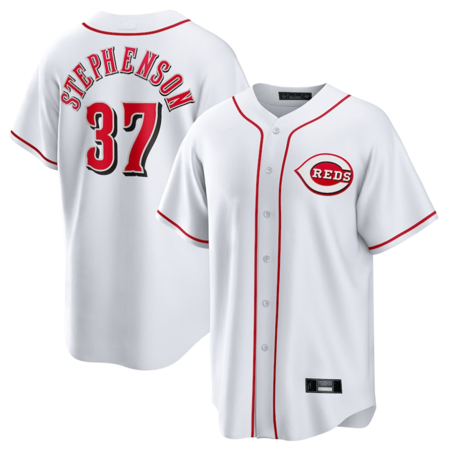 C.Reds #37 Tyler Stephenson Player White Home Replica Baseball Jerseys