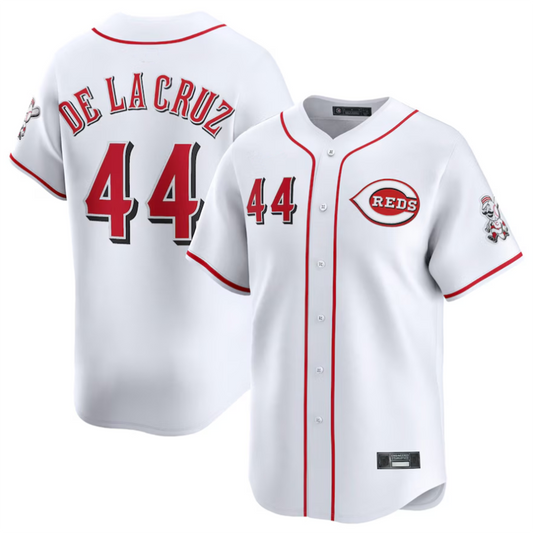 C.Reds #44 Elly De La Cruz Player White Home Limited Baseball Jerseys