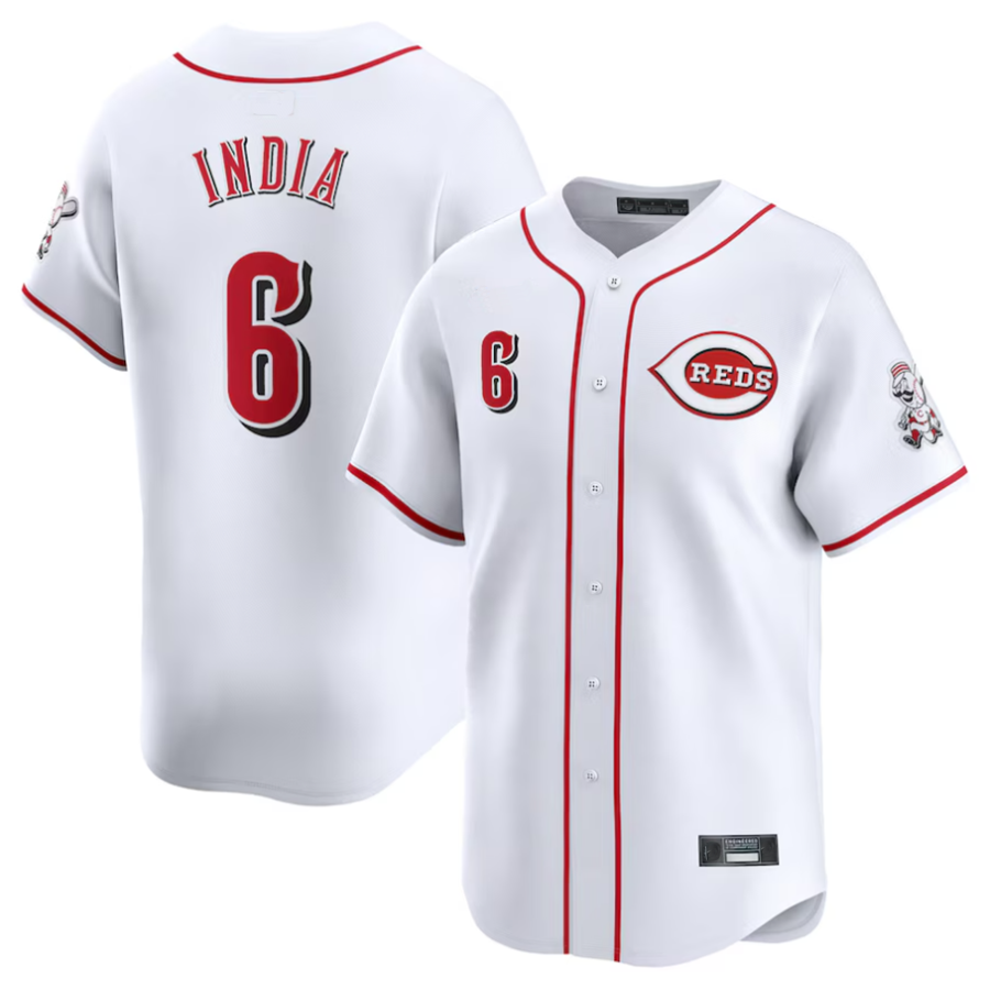 C.Reds #6 Jonathan India Player White Home Limited Elite Baseball Jerseys