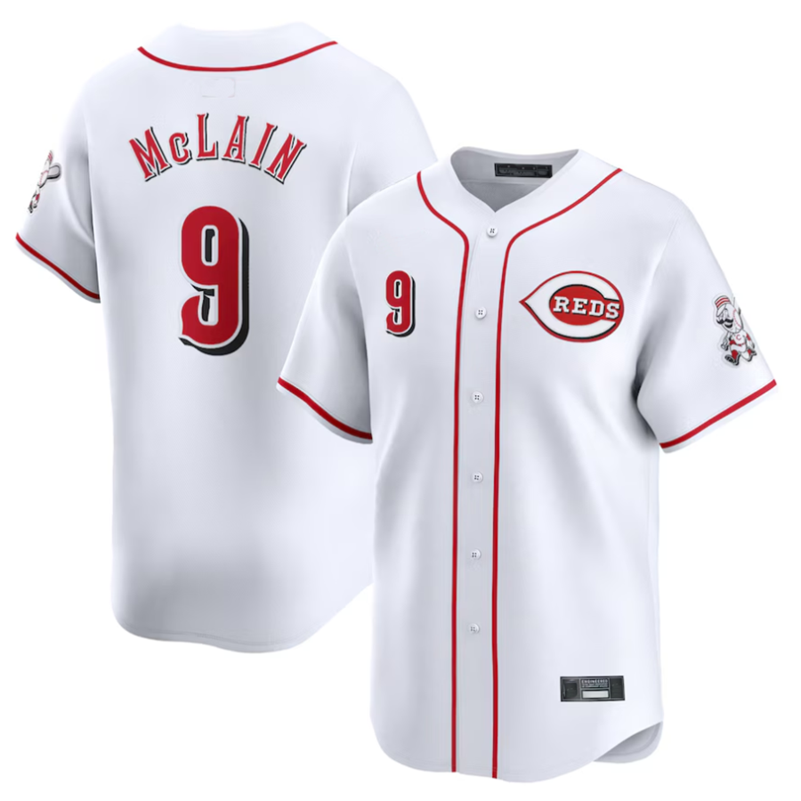 C.Reds #9 Matt McLain Player White Alternate Limited Baseball Jerseys