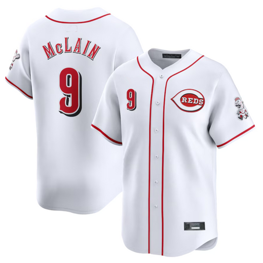 C.Reds #9 Matt McLain Player White Alternate Limited Baseball Jerseys