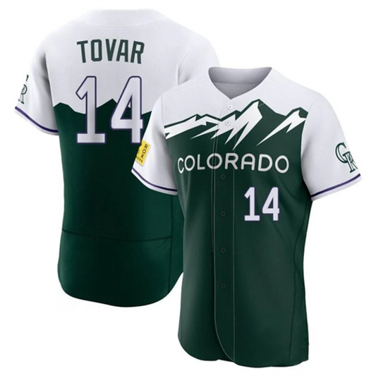 C.Rockies #14 Ezequiel Tovar Player White-Green Home Limited Elite Baseball Jerseys