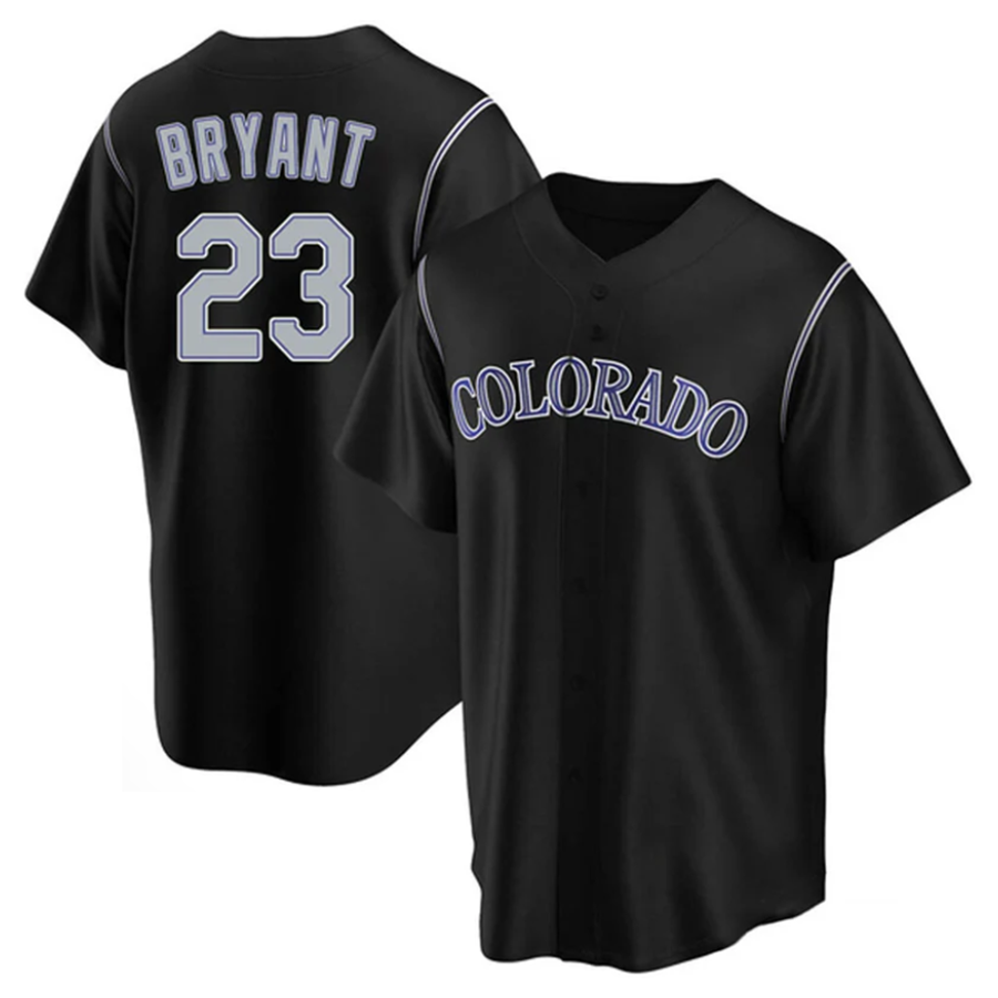 C.Rockies #23 Kris Bryant Player Black Replica Baseball Jerseys