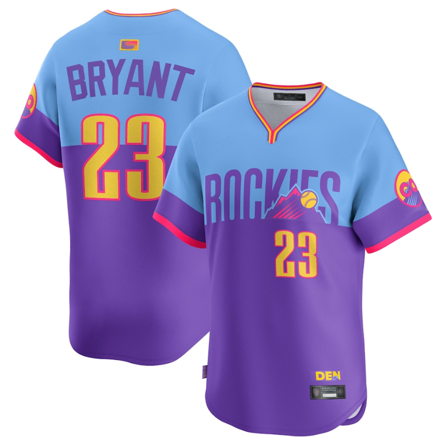 C.Rockies #23 Kris Bryant Player Purple-Light Blue City Connect Limited Baseball Jerseys