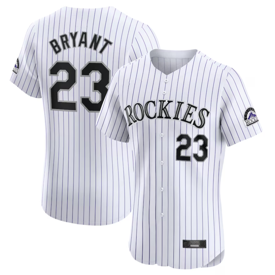 C.Rockies #23 Kris Bryant Player White Home Elite Baseball Jerseys