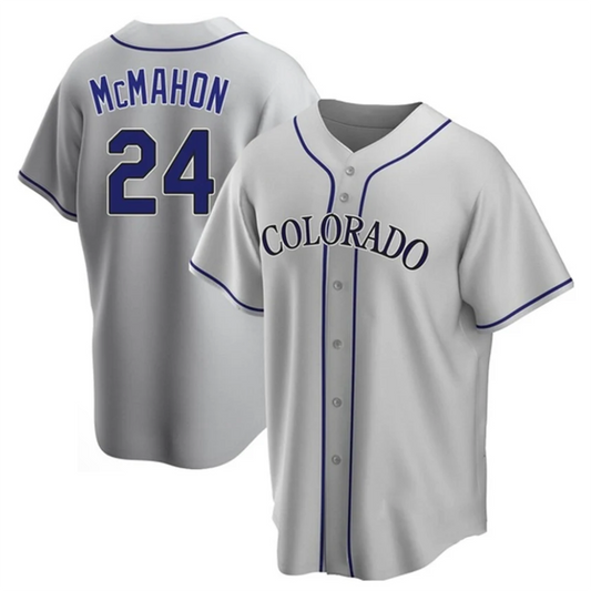 C.Rockies #24 Ryan McMahon Player Gray Replica Baseball Jerseys