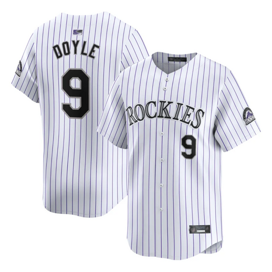 C.Rockies #9 Brenton Doyle Player White Home Limited Baseball Jerseys