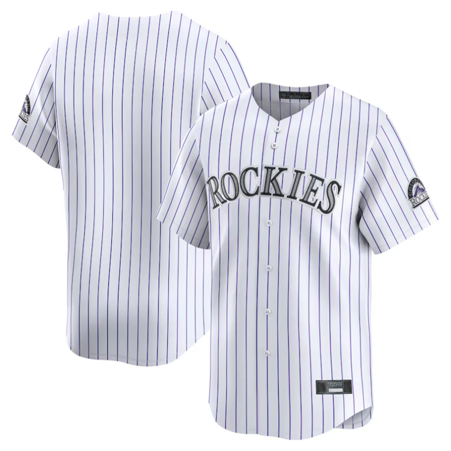 C.Rockies Blank Player White Home Limited Game Baseball Jerseys