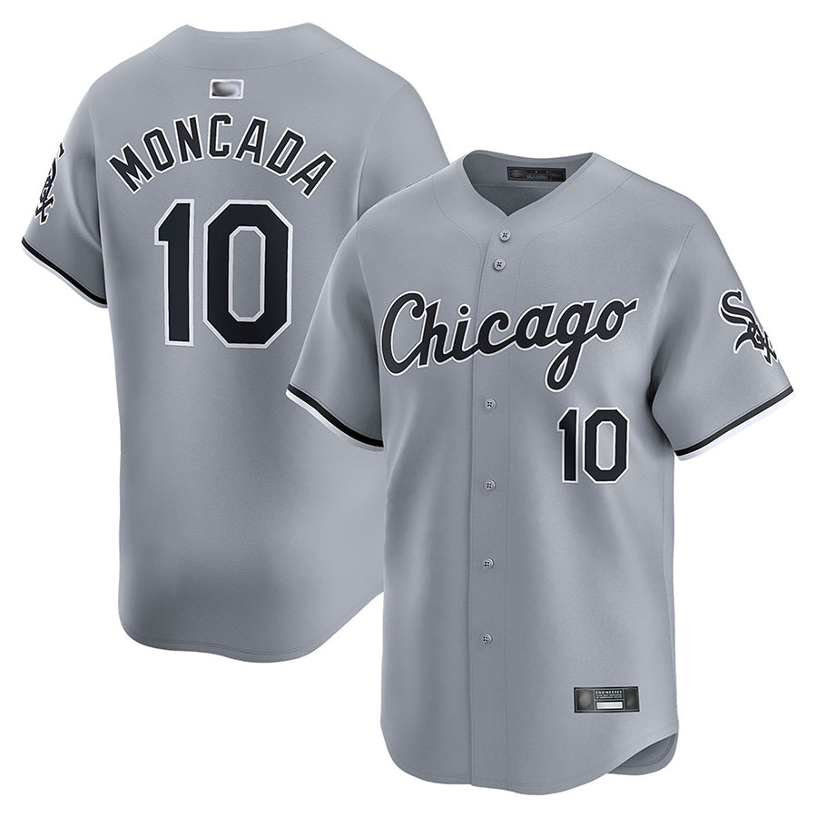 C.White Sox #10 Yoan Moncada Player Gray Road Limited Baseball Jerseys