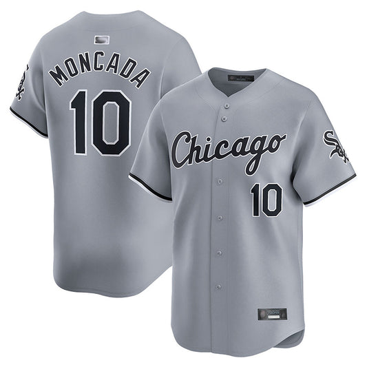 C.White Sox #10 Yoan Moncada Player Gray Road Limited Baseball Jerseys