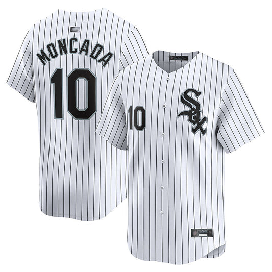 C.White Sox #10 Yoan Moncada Player White Home Limited Baseball Jerseys