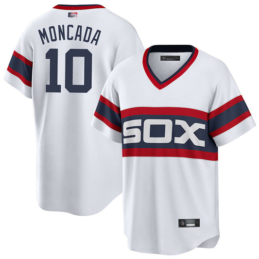 C.White Sox #10 Yoan Moncada Player White Replica Baseball Jerseys