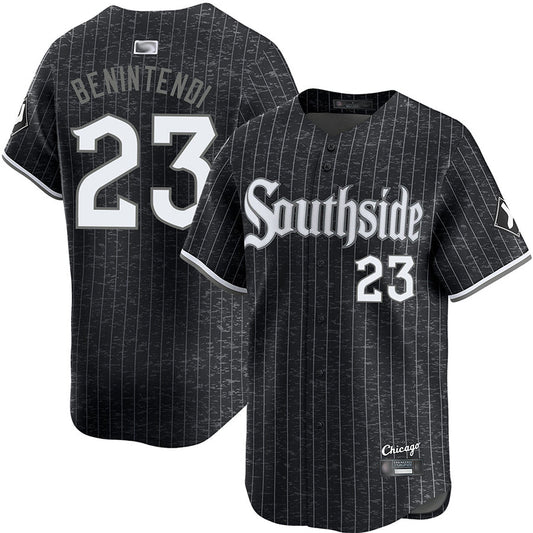 C.White Sox #23 Andrew Benintendi Player City Connect Black Replica Baseball Jerseys