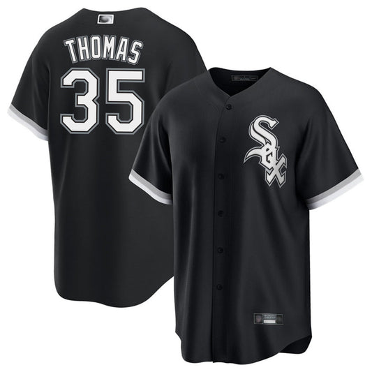 C.White Sox #35 Frank Thomas Player Black Limited Baseball Jerseys