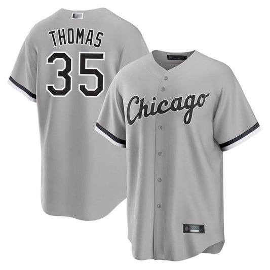 C.White Sox #35 Frank Thomas Player Gray Road Replica Baseball Jerseys