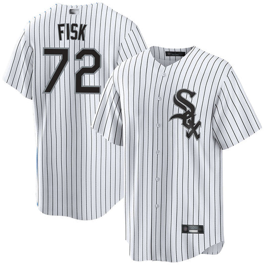 C.White Sox #72 Carlton Fisk Player White Home Replica Baseball Jerseys