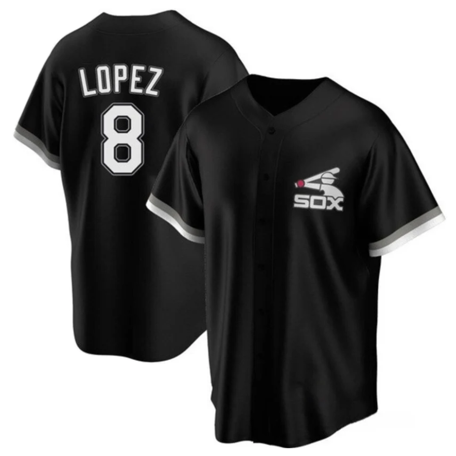 C.White Sox #8 Bo Jackson Player Black Replica Baseball Jerseys
