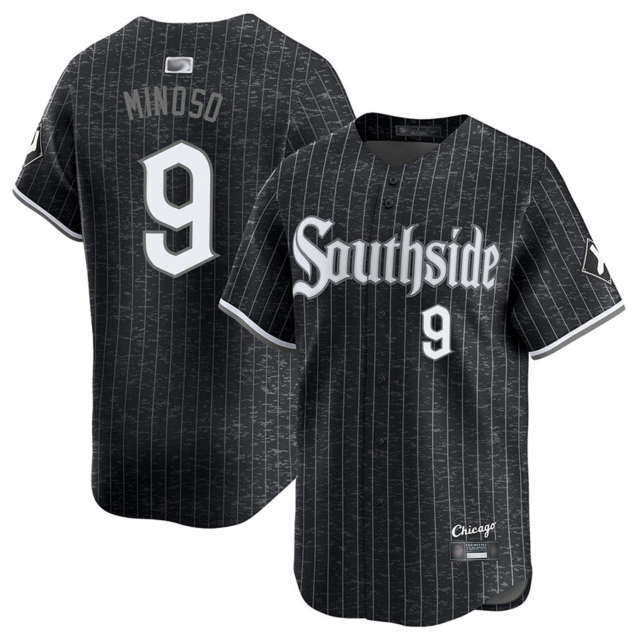 C.White Sox #9 Minnie Minoso Player City Connect Limited Black Baseball Jerseys