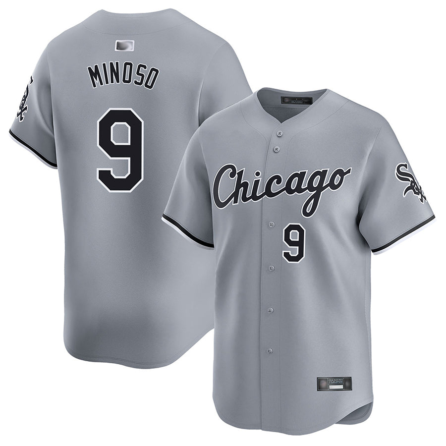 C.White Sox #9 Minnie Minoso Player Gray Road Limited Baseball Jerseys