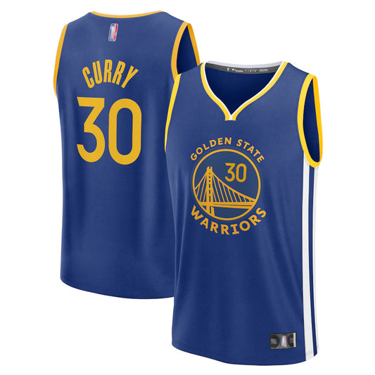 CA.Warriors #30 Stephen Curry Fanatics Royal Fast Break Replica Player Icon Edition Basketball Jerseys