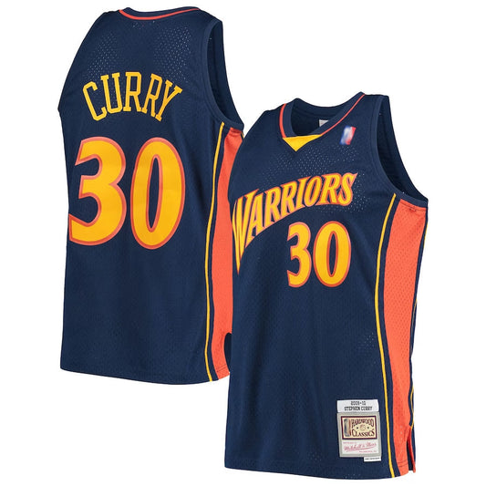 CA.Warriors #30 Stephen Curry Player Mitchell & Ness Navy Hardwood Classics Swingman Jerseys