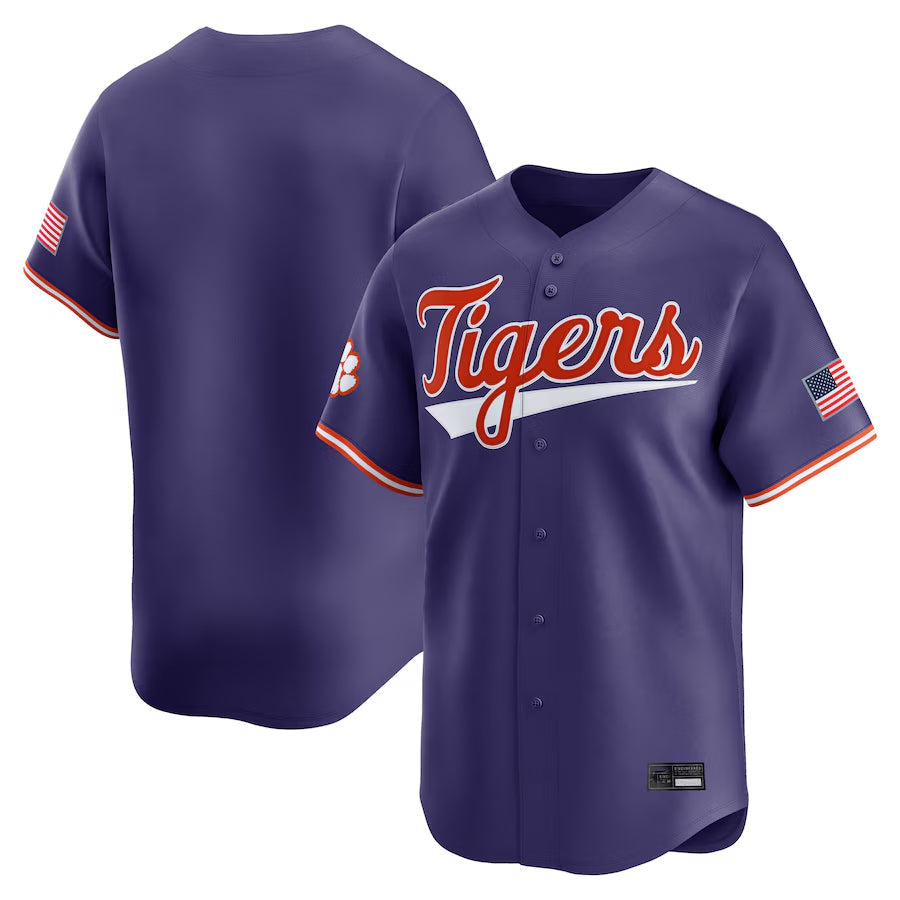 CTigers Blank Player Purple College Jerseys Limited Baseball Jerseys