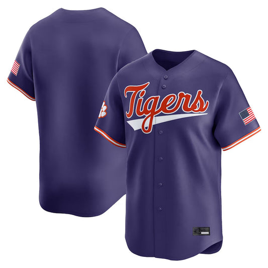 CTigers Blank Player Purple College Jerseys Limited Baseball Jerseys