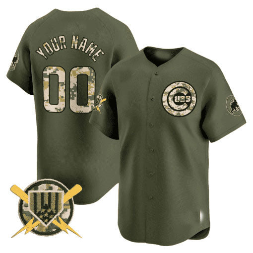 Custom C.Cubs Armed Forces Day Vapor Premier Limited Baseball Jerseys