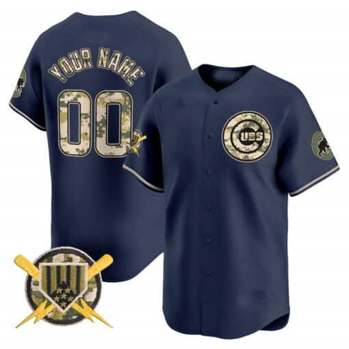 Custom C.Cubs Armed Forces Day Vapor Premier Limited Baseball Jerseys