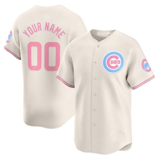 Custom C.Cubs Bubblegum Pink Vapor Premier Limited Baseball Jerseys