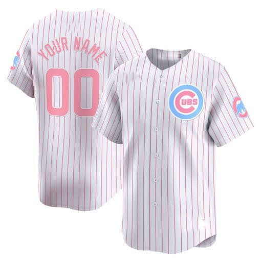 Custom C.Cubs Bubblegum Pink Vapor Premier Limited Baseball Jerseys