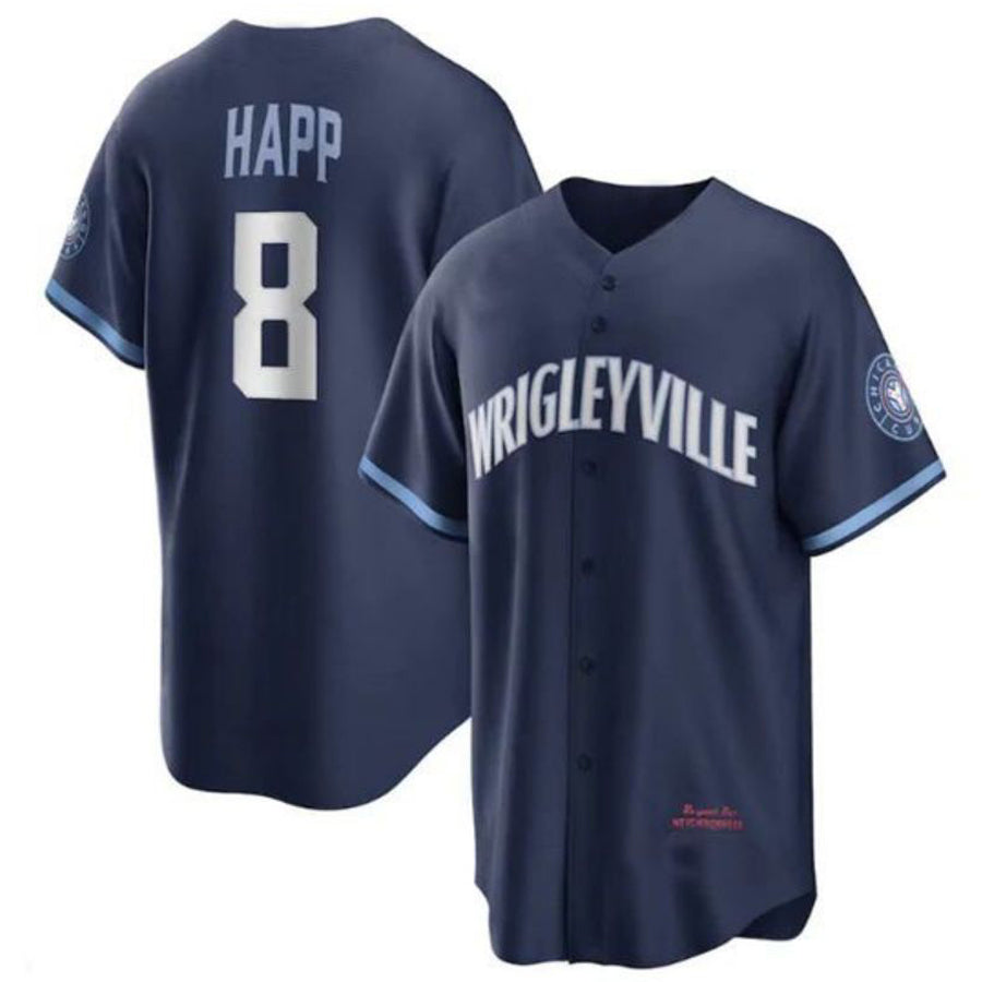 #8 Ian Happ City Player C.Cubs Connect Replica Navy Baseball Jerseys