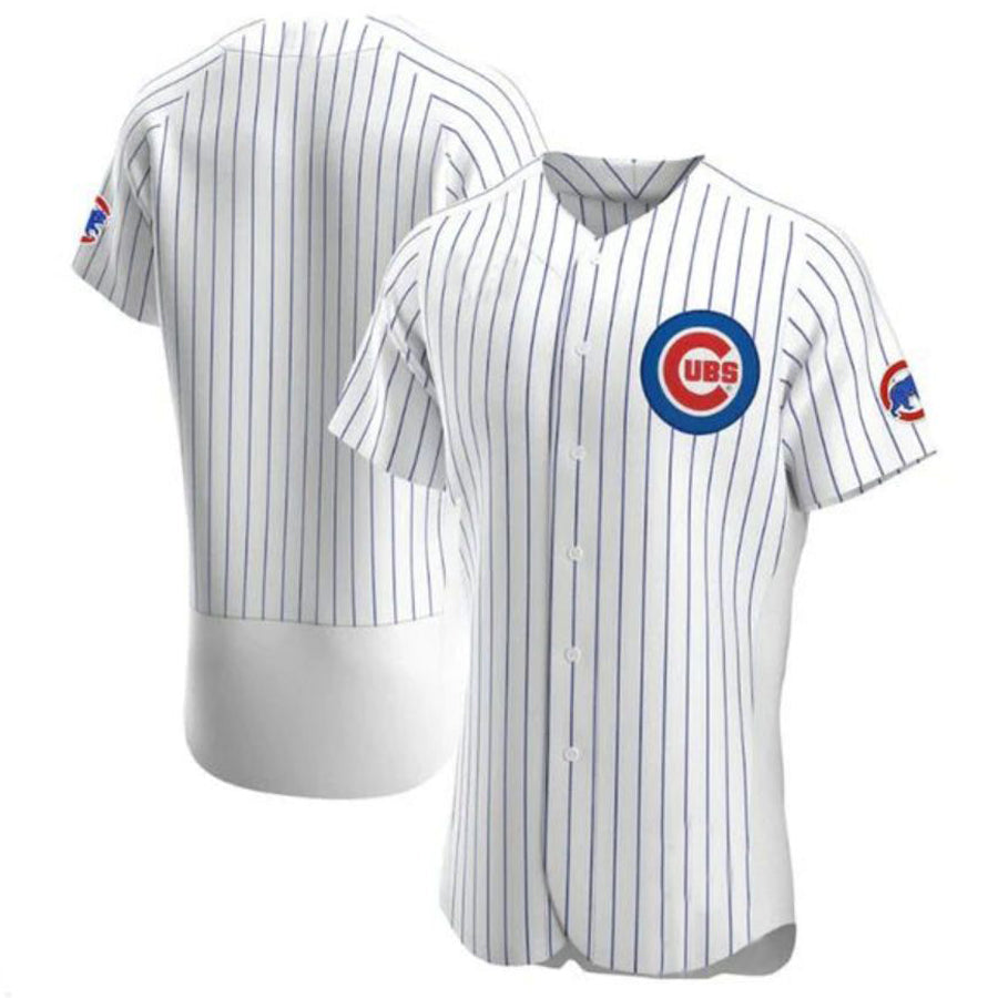 C.Cubs Blank Player Home Authentic Elite White Baseball Jerseys