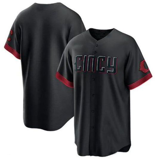 C.Reds Blank Player City Connect Replica Black Baseball Jerseys
