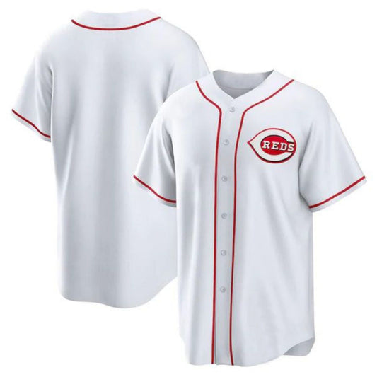 C.Reds White Home Blank Replica Player Baseball Jerseys