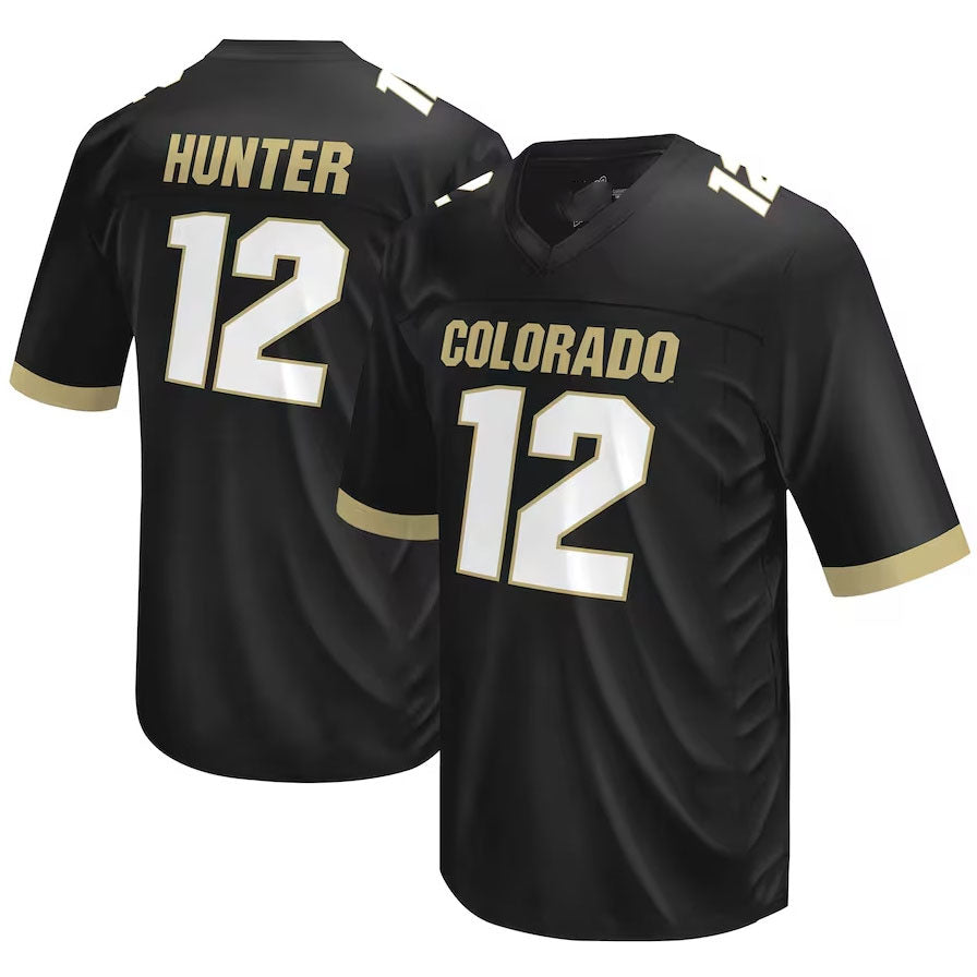 C.Buffaloes #12 Travis Hunter Original Retro Brand NIL Player Football Jersey ��C Black American College Jerseys