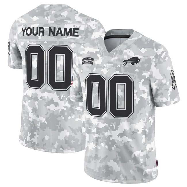Custom B.Bills F.U.S.E Arctic Camo Salute To Service Limited Stitched Football Jerseys